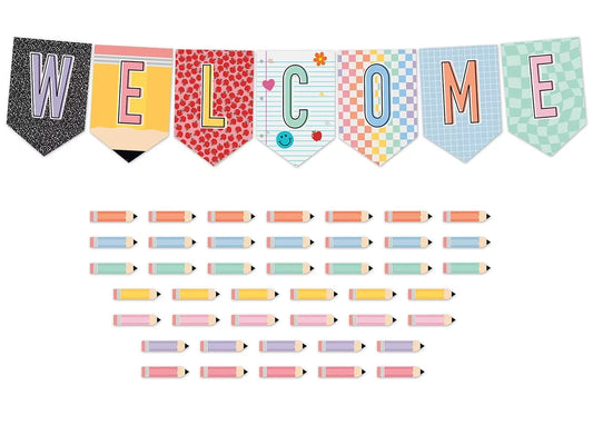 Cool for School Welcome Pennant Bulletin Board Set - US 1326