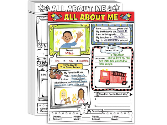 All About Me Writing Posters - Set of 30 - US 1317