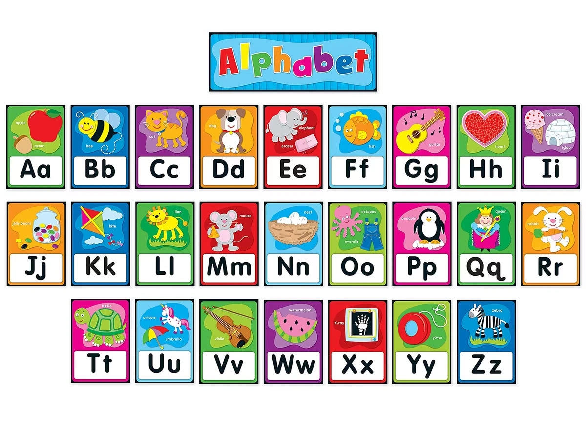 Alphabet Card Self-Adhesive Bulletin Board Set - US 6580