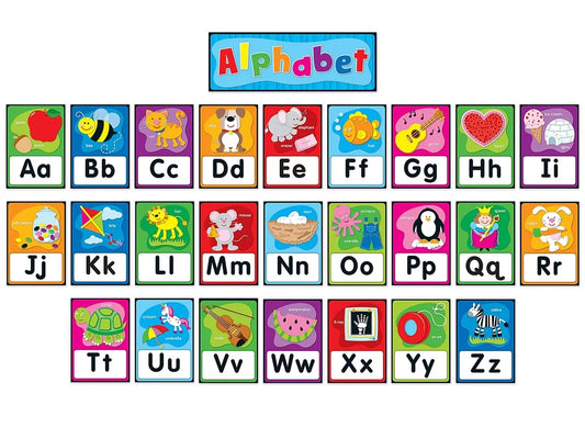 Alphabet Card Self-Adhesive Bulletin Board Set - US 6580