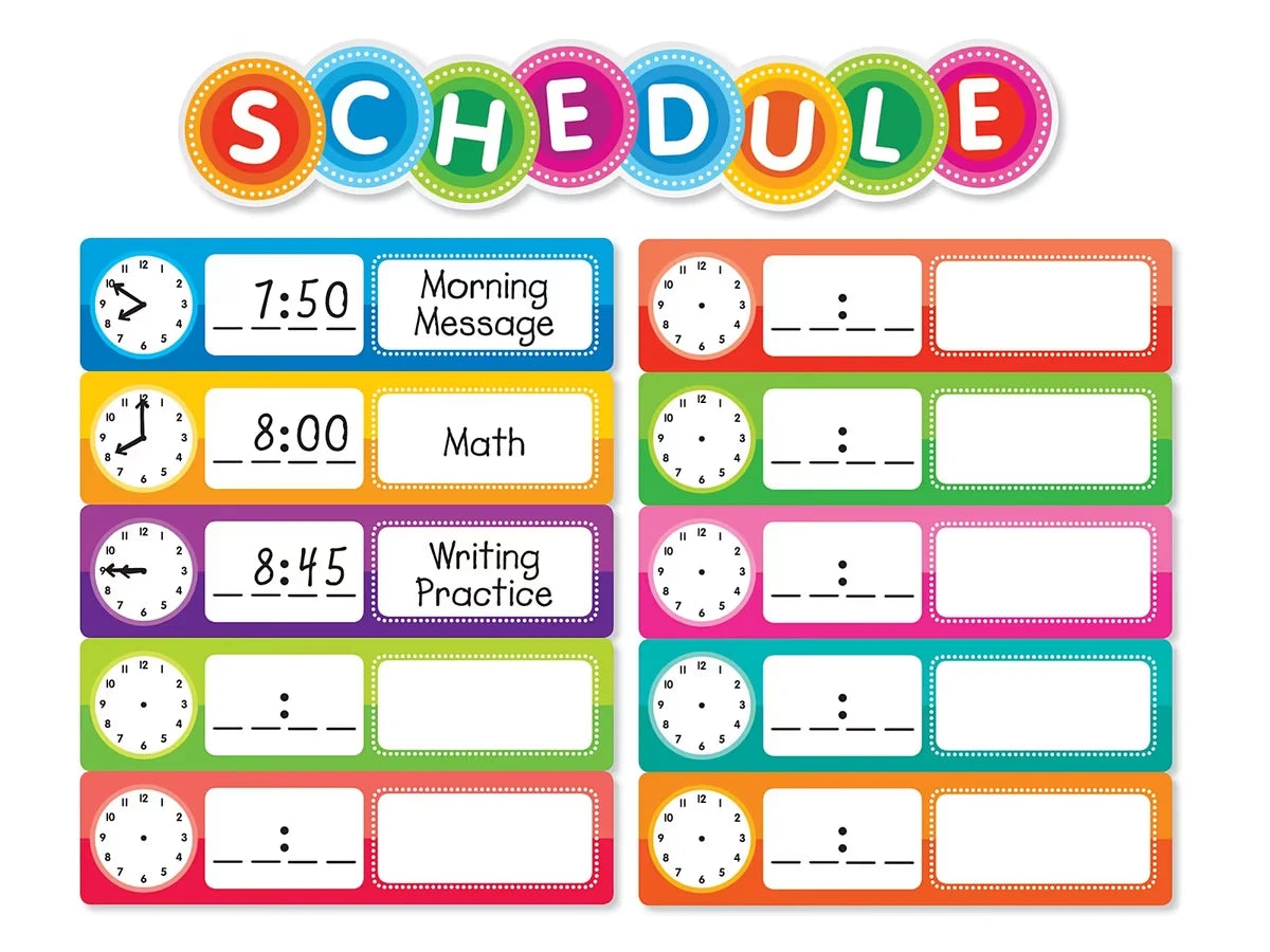 Color Your Classroom Class Schedule Bulletin Board Set - US 6104