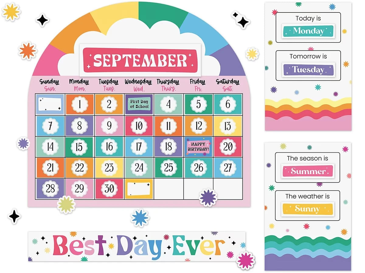 Retro Remix Best Day Ever Calendar Bulletin Board Set - US 5523