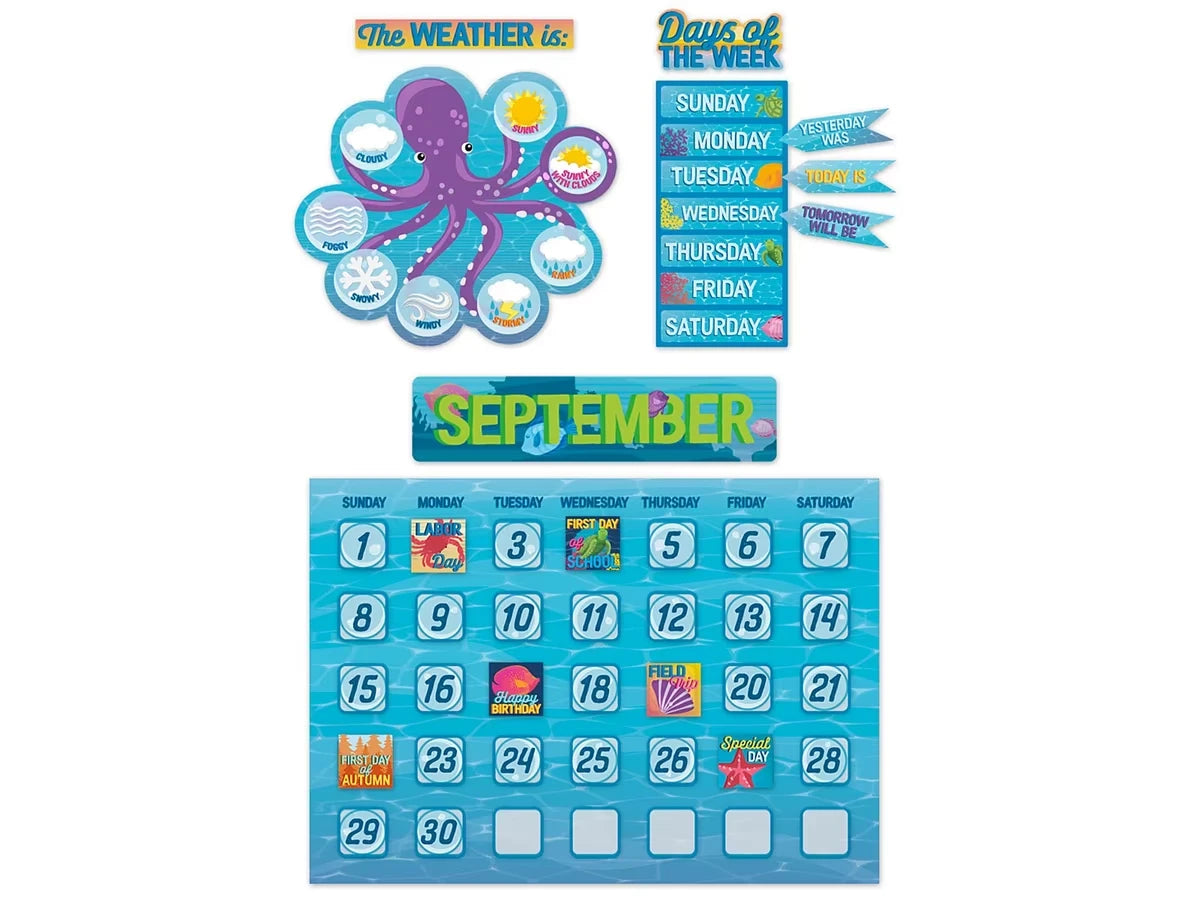 Seas the Day Calendar Bulletin Board Set - US 5250