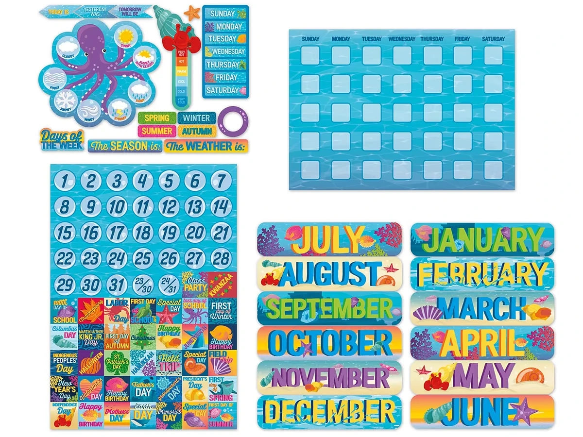 Seas the Day Calendar Bulletin Board Set - US 5250