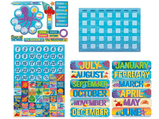 Seas the Day Calendar Bulletin Board Set - US 5250