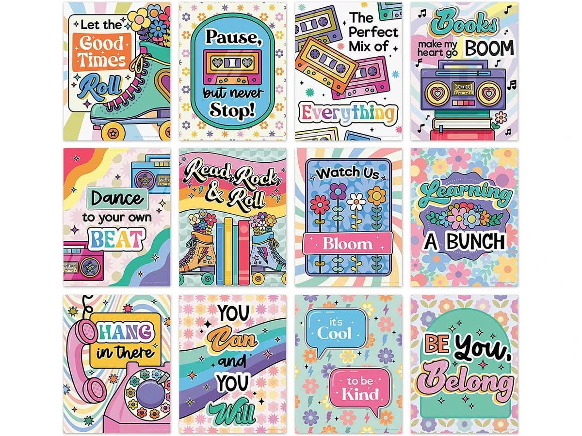 Retro Remix Groovy Motivational Mini Poster Pack - US 1390