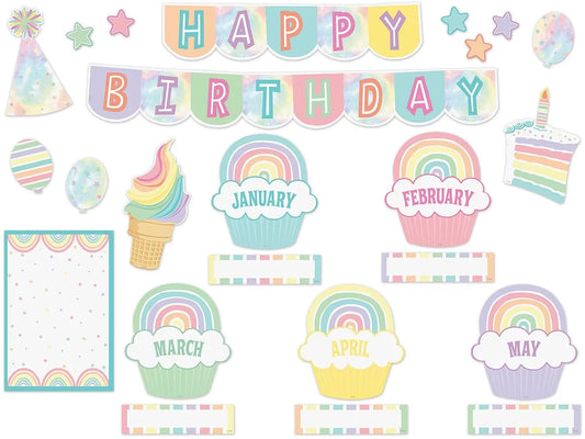 Pastel Pop Birthday Bulletin Board Set - US 3074