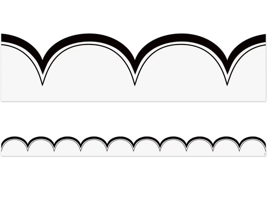 White with Black Scalloped Border - US 3691