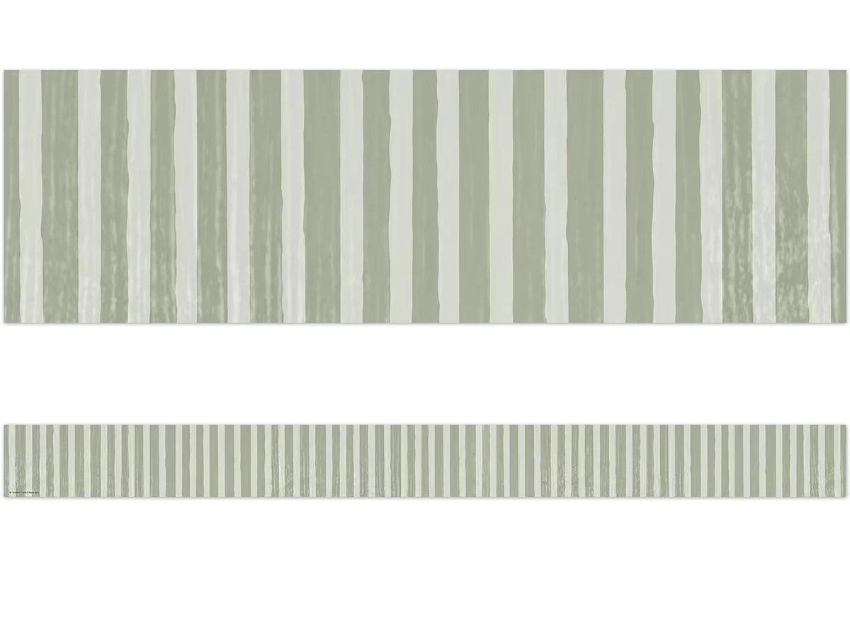 Classroom Cottage Sage Green Striped Border - US 1837