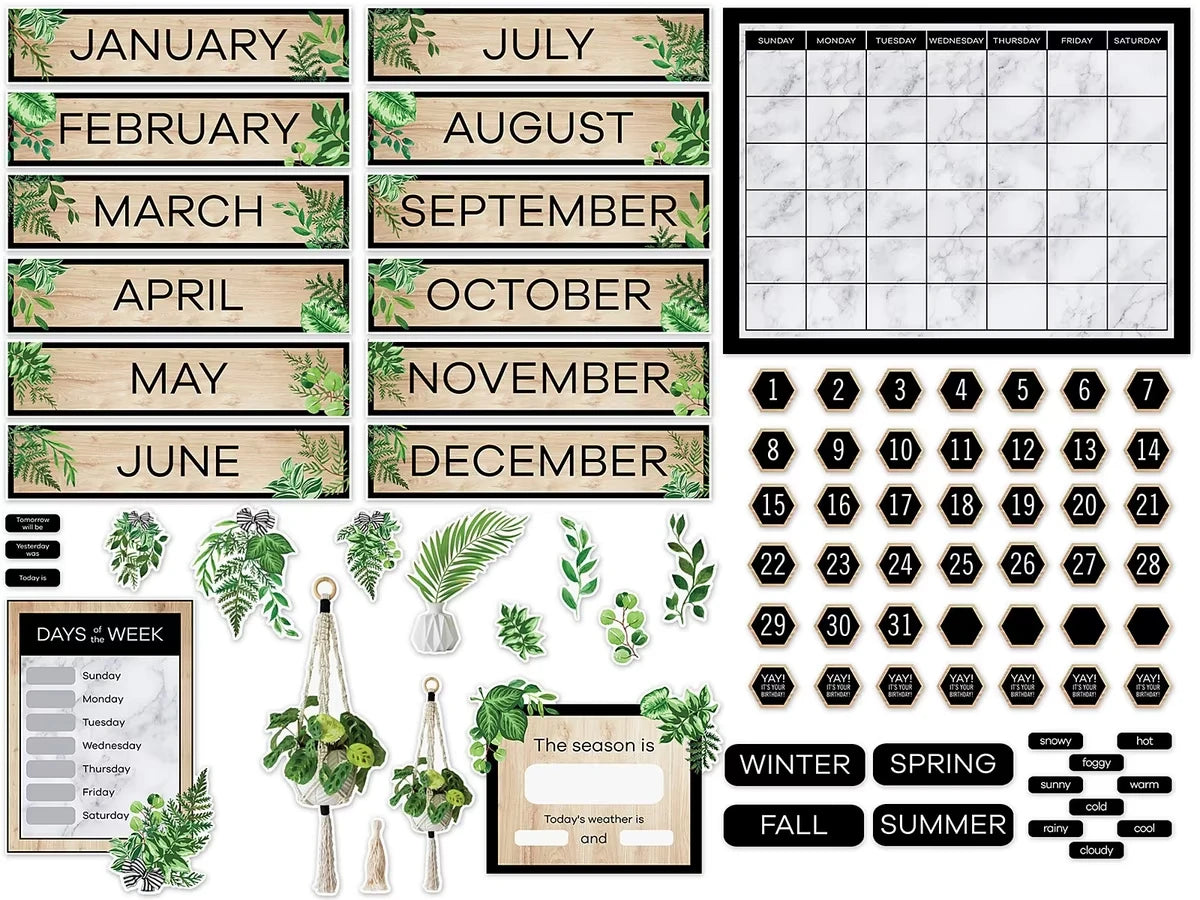 Simply Boho Calendar Bulletin Board Set - US 2314