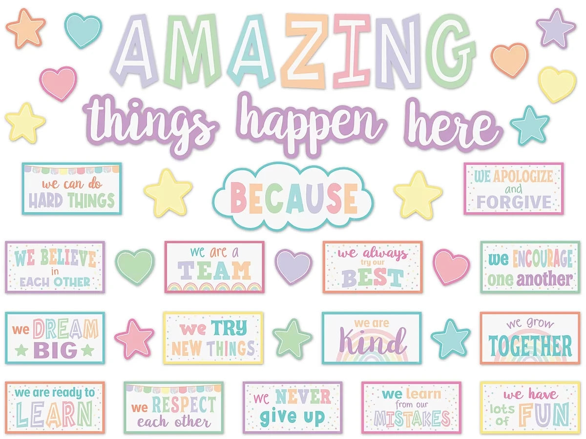 Pastel Pop Motivational Bulletin Board Set - US 4796