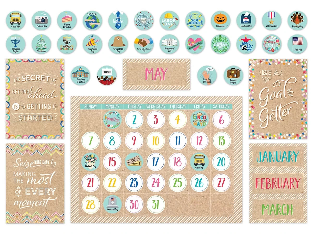 Krafty Pop! Calendar Bulletin Board Set - US 7011