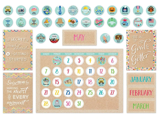 Krafty Pop! Calendar Bulletin Board Set - US 7011