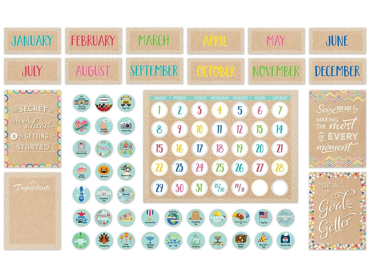 Krafty Pop! Calendar Bulletin Board Set - US 7011
