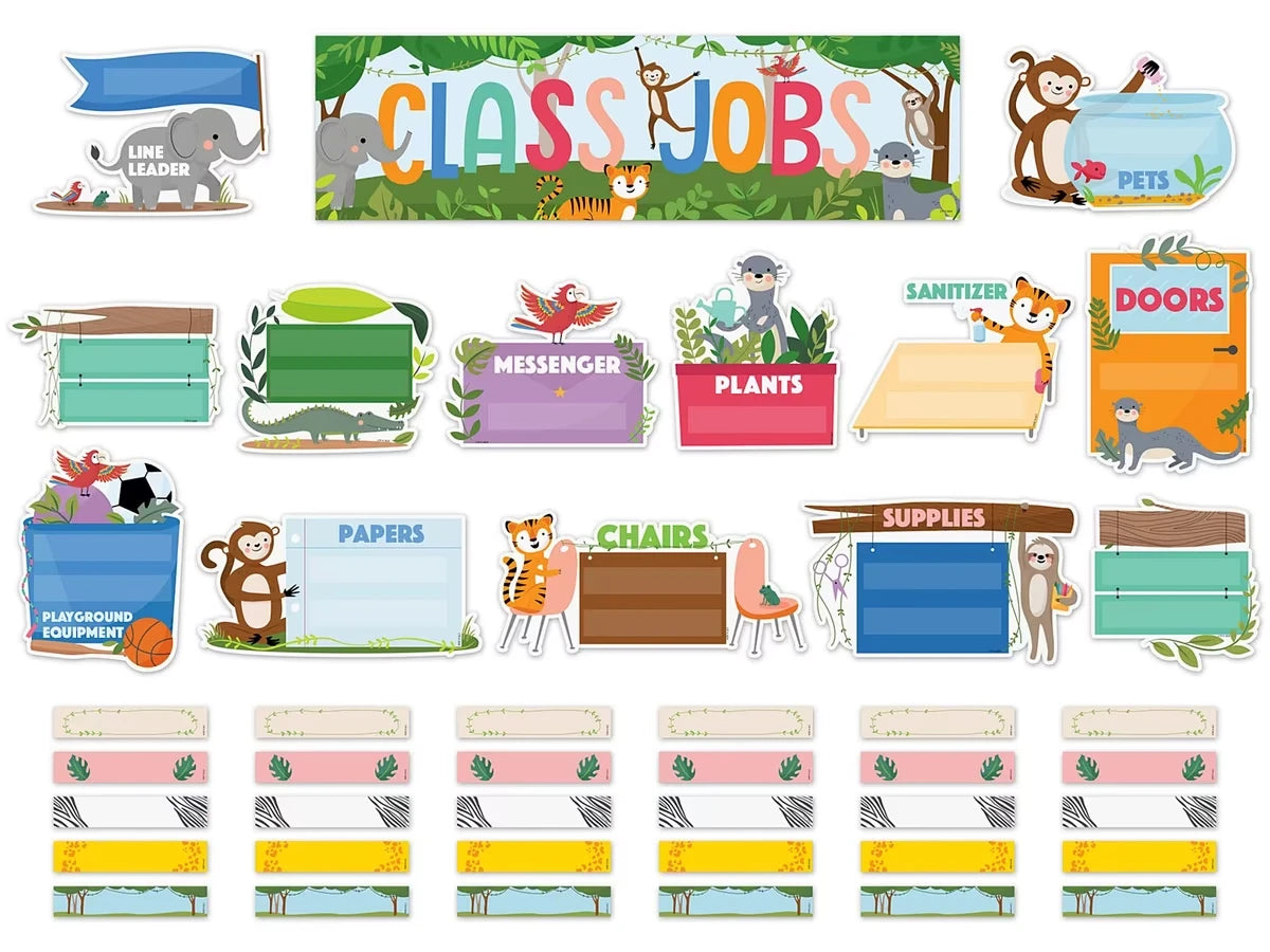 Jungle Friends Classroom Jobs Bulletin Board Set - US 8184