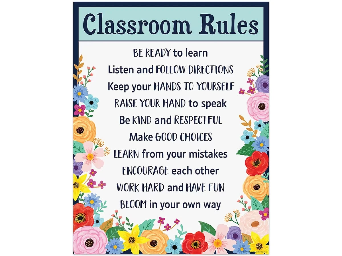 Wildflowers Classroom Rules Poster - US 7181