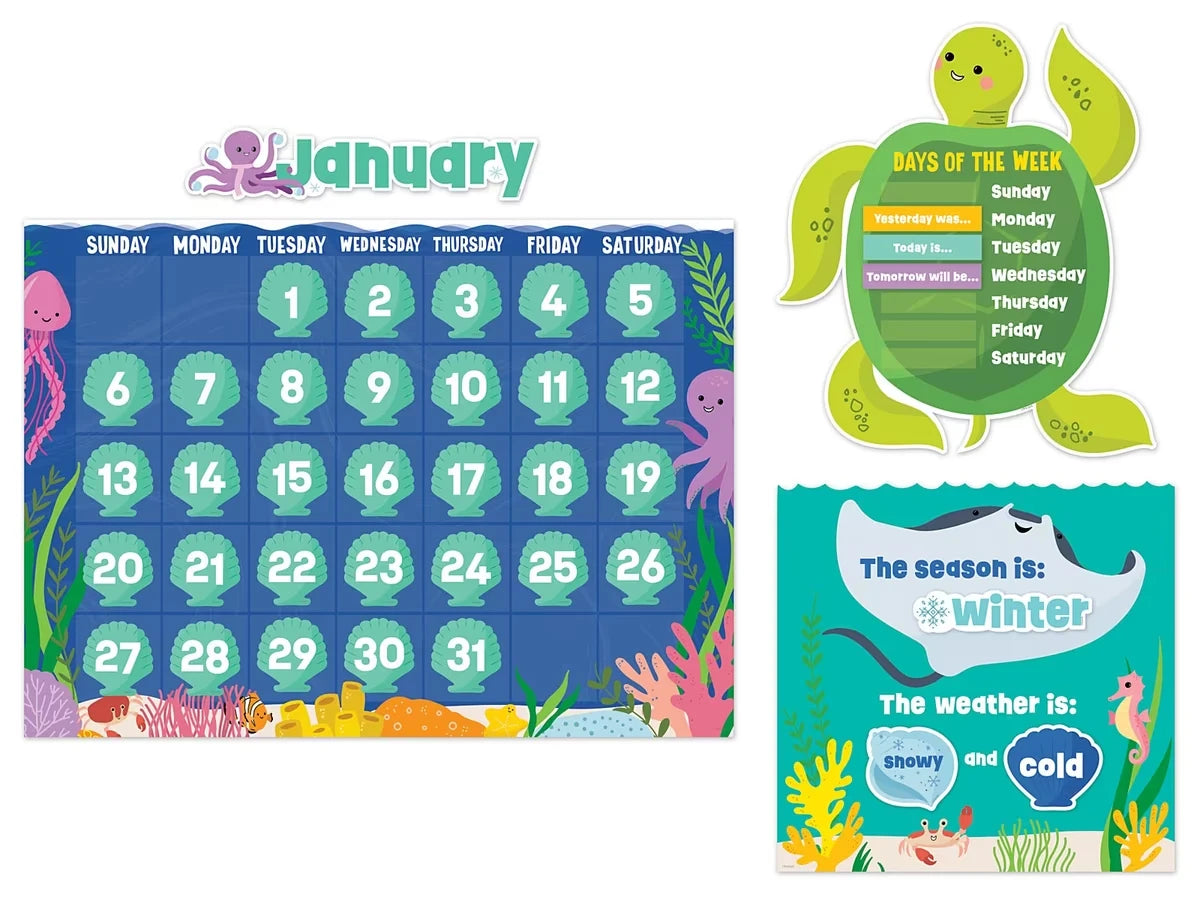 Sea Friends Calendar Bulletin Board Set - US 8173