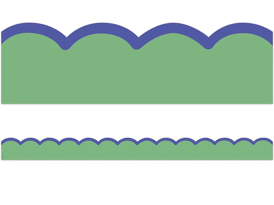 Color Crush Green with Blue Scalloped Border - US 6153