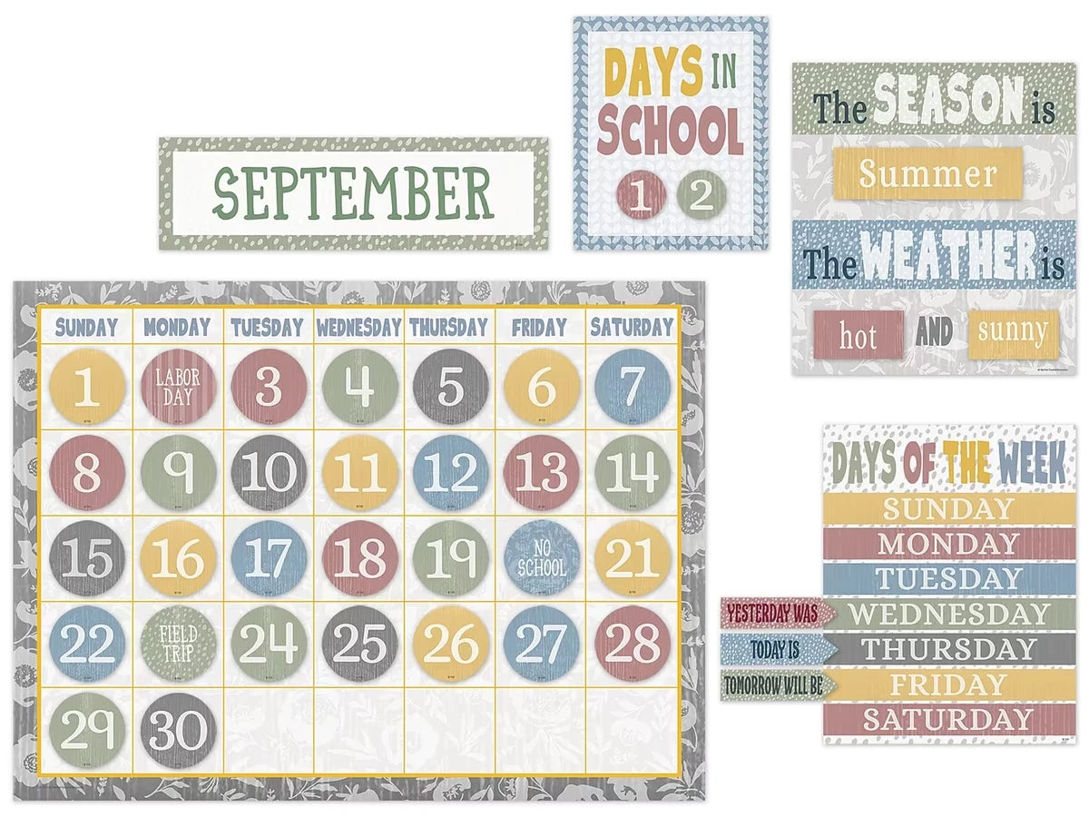 Classroom Cottage Calendar Bulletin Board Set - US 4535