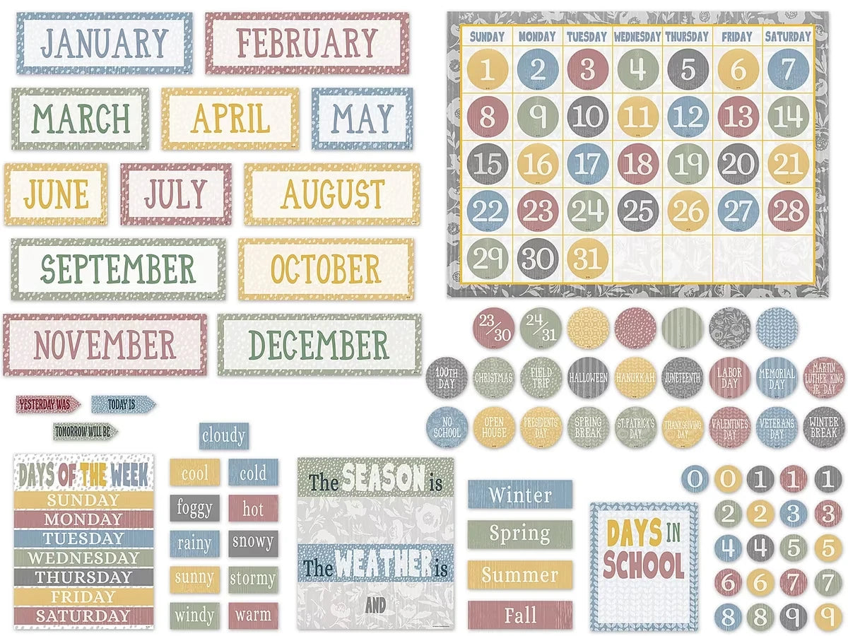Classroom Cottage Calendar Bulletin Board Set - US 4535