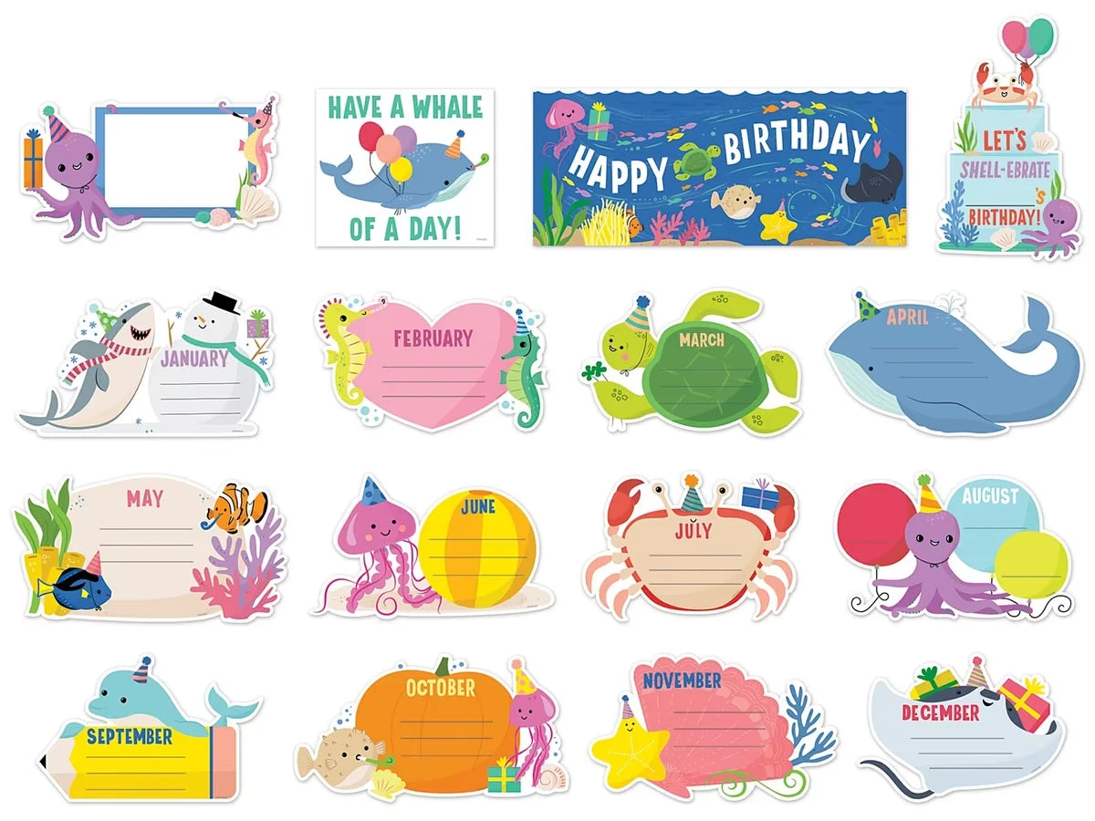 Sea Friends Birthday Bulletin Board Set - US 8736