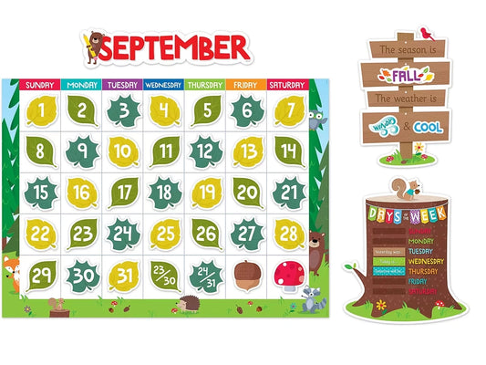 Woodland Friends Calendar Bulletin Board Set - US 4846