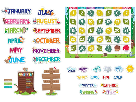 Woodland Friends Calendar Bulletin Board Set - US 4846
