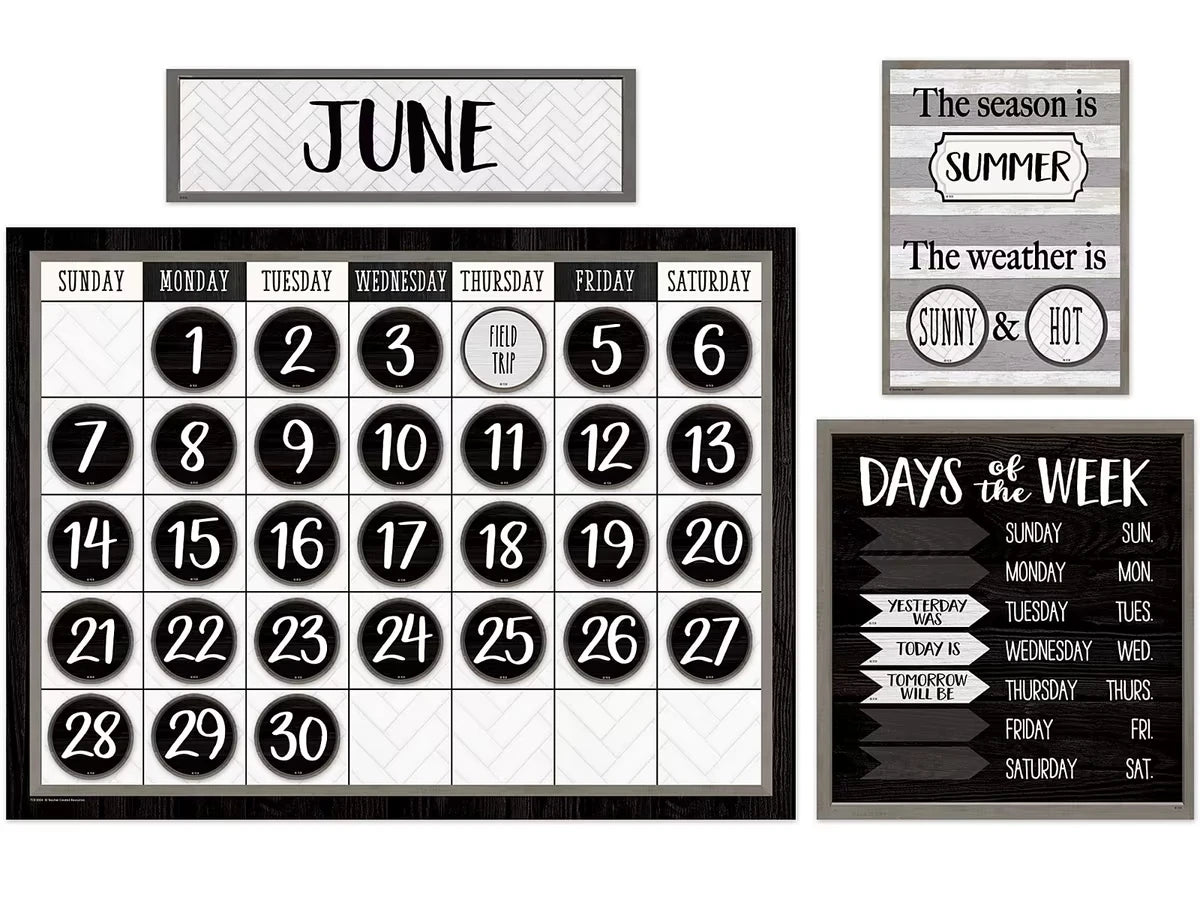 Modern Farmhouse Calendar Bulletin Board Set - US 8909