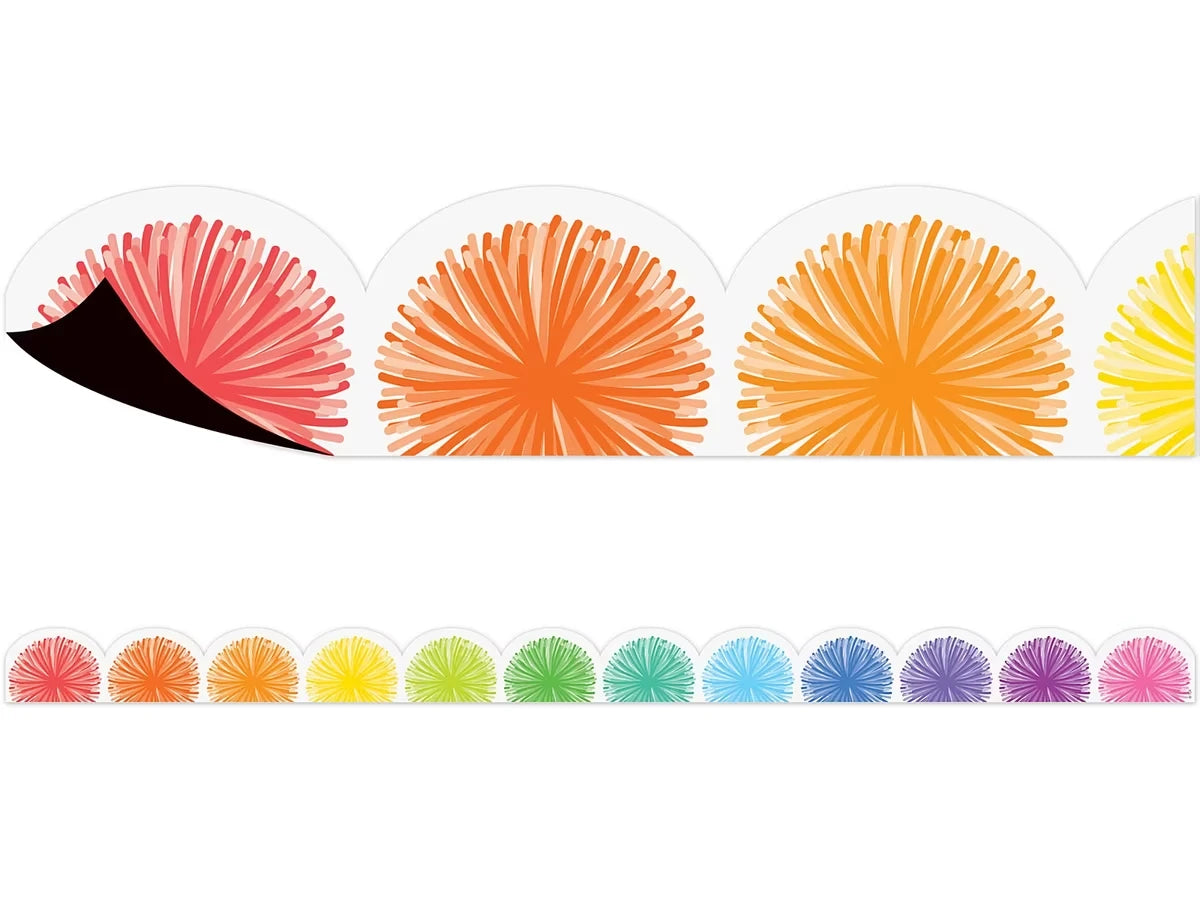 Colorful Poms Magnetic Scalloped Border - US 9160