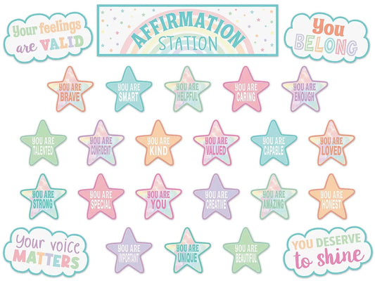 Pastel Pop Affirmation Station Bulletin Board Set - US 9853