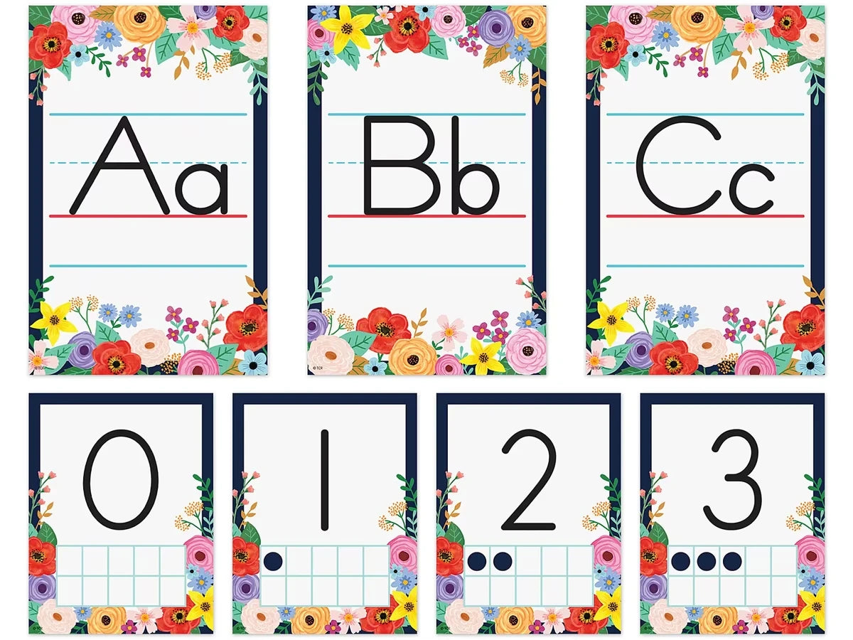 Wildflowers Alphabet Card Bulletin Board Set - US 1953