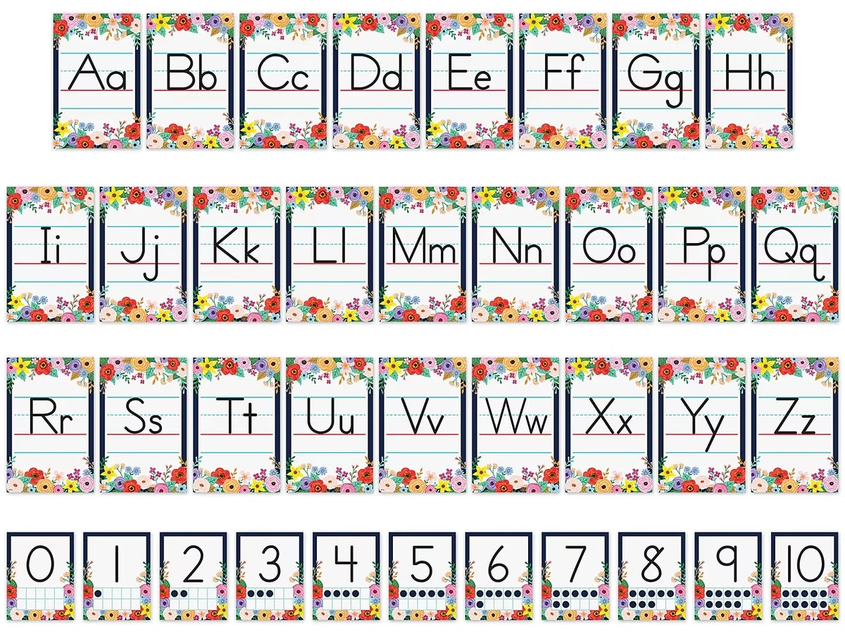 Wildflowers Alphabet Card Bulletin Board Set - US 1953