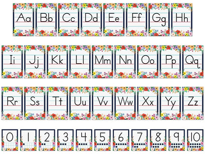 Wildflowers Alphabet Card Bulletin Board Set - US 1953