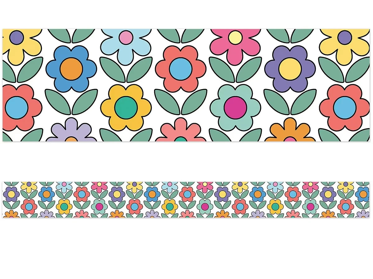 Retro Remix Flowers Border - US 9978