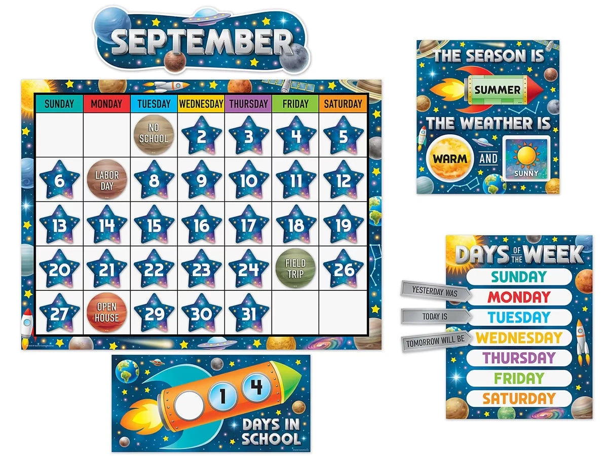 Outer Space Crew Calendar Bulletin Board Set - US 9547