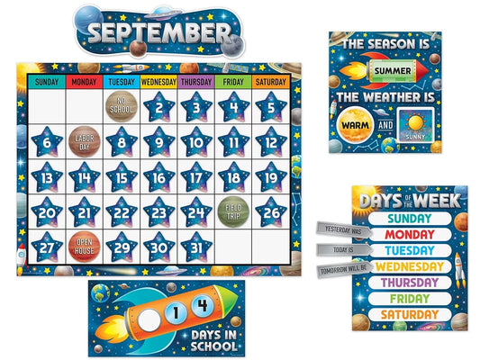 Outer Space Crew Calendar Bulletin Board Set - US 9547
