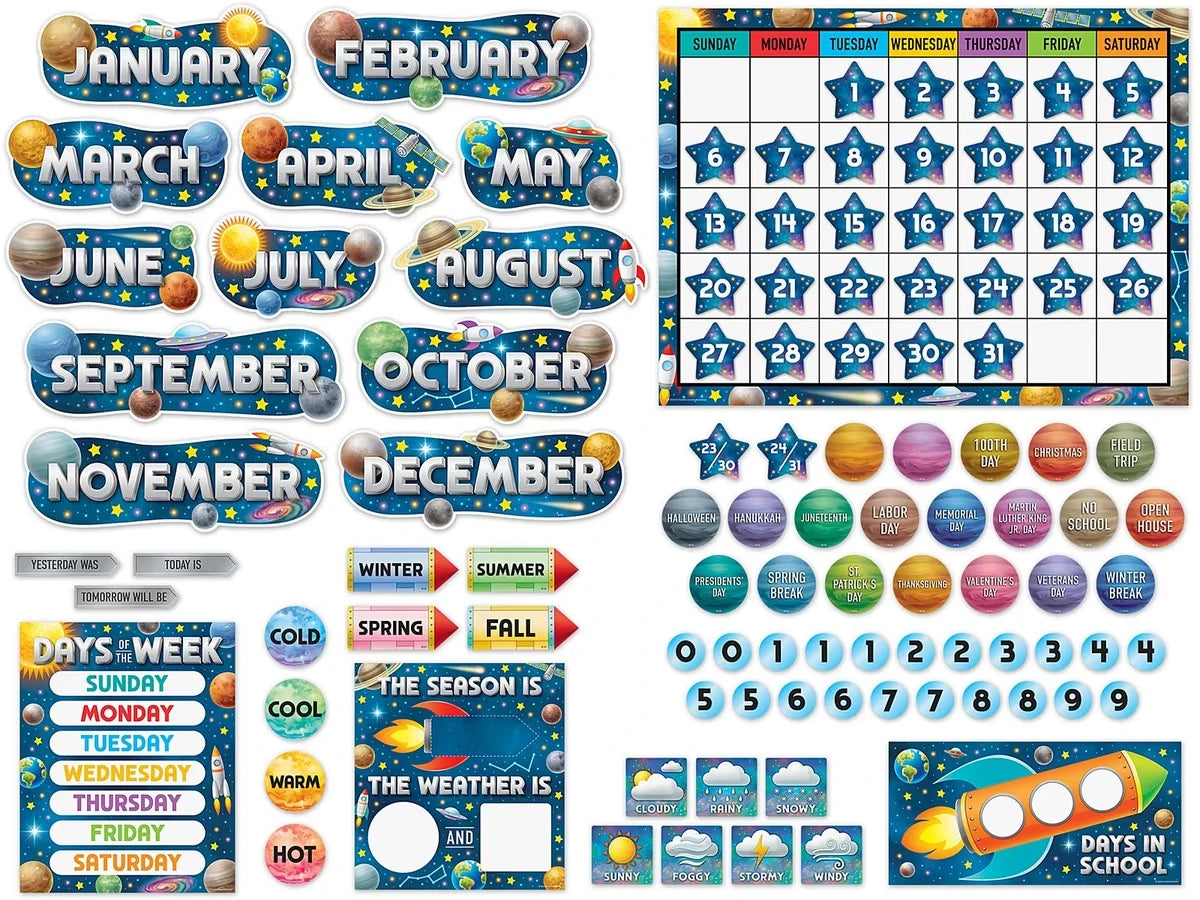 Outer Space Crew Calendar Bulletin Board Set - US 9547