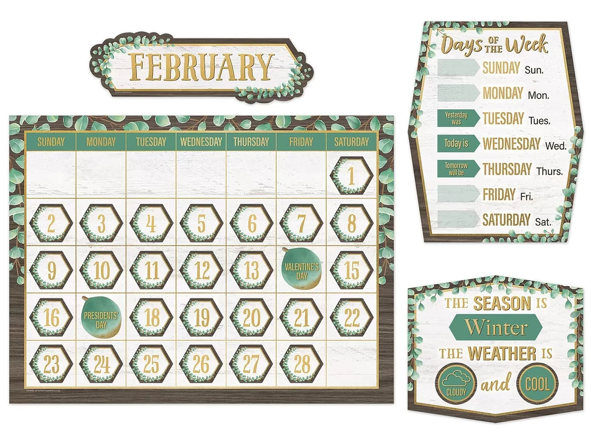 Eucalyptus Calendar Bulletin Board Set - US 5323