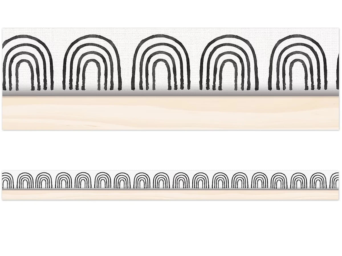 Creatively Inspired Black & White Rainbow Border - US 7135
