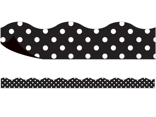 Black Polka Dot Magnetic Scalloped Border - US 4645