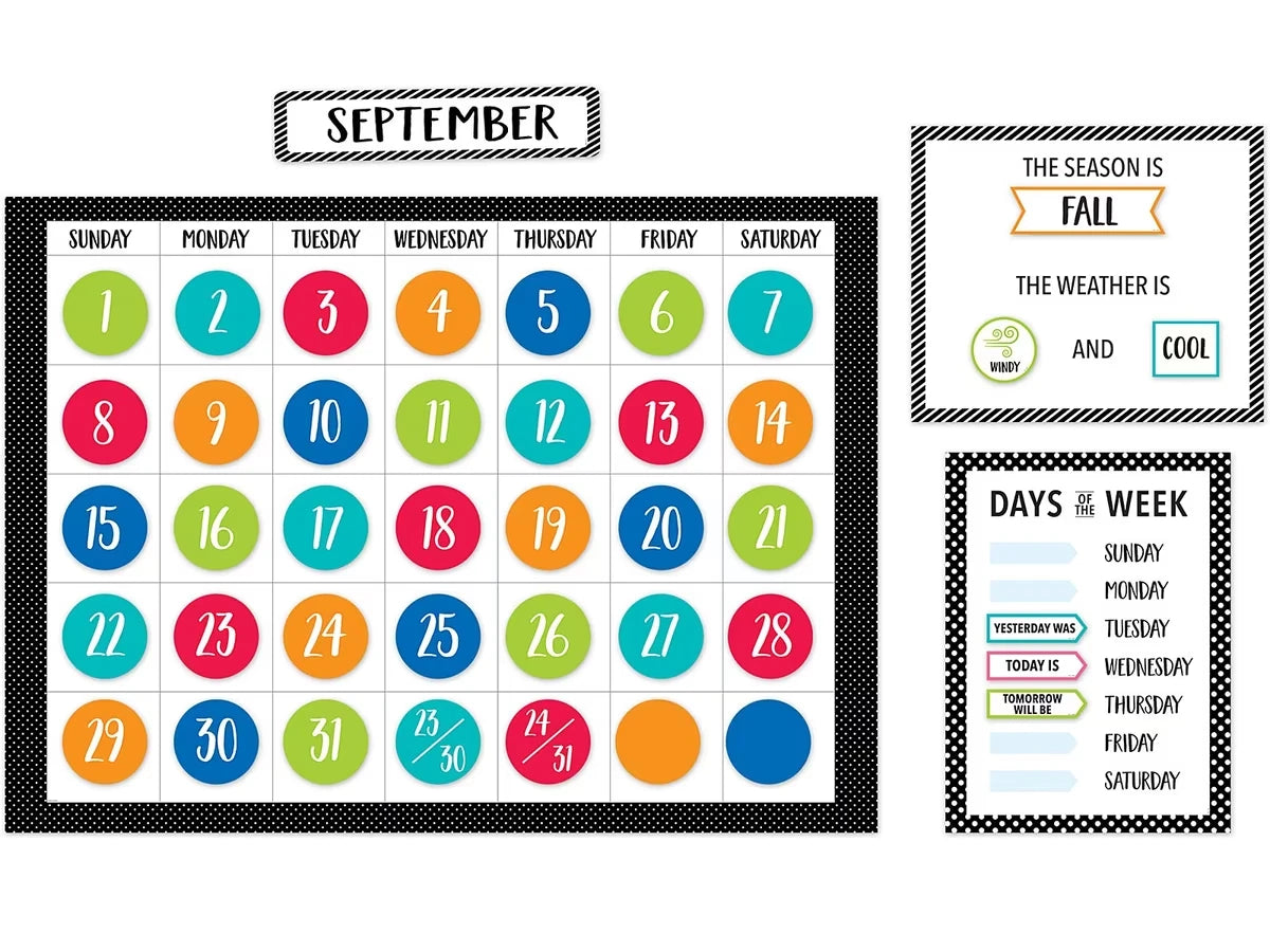 Pop of Color Calendar Bulletin Board Set - US 6667