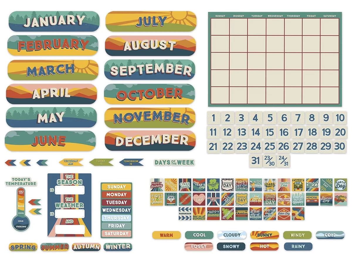 Adventurer Calendar Bulletin Board Set - US 7141