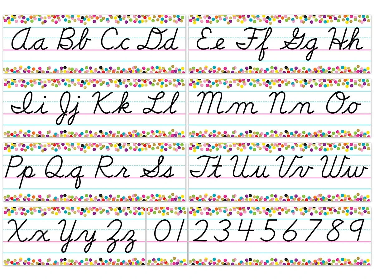 Confetti Cursive Bulletin Board Set - US 8450