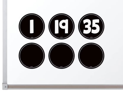 Black-And-White Numbers Magnetic Accents - US 5088