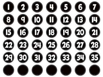 Black-And-White Numbers Magnetic Accents - US 5088