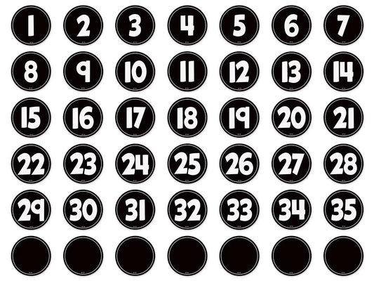 Black-And-White Numbers Magnetic Accents - US 5088