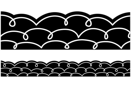 Loop-De-Loop Black & White Scalloped Border - US 8023
