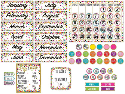Confetti Calendar Bulletin Board Set - US 7877