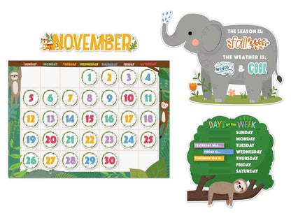 Jungle Friends Calendar Bulletin Board Set - US 8792