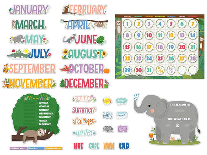 Jungle Friends Calendar Bulletin Board Set - US 8792